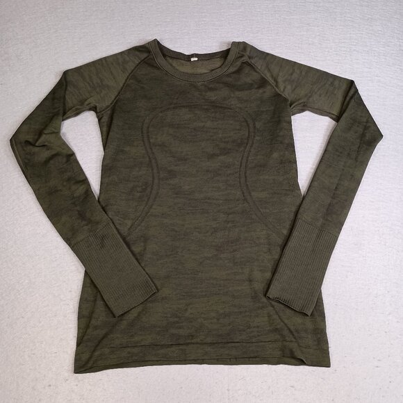 Lululemon Swiftly Tech Long Sleeve 2.0 Variegated Mesh Camo Green Size 8 Shirt - Picture 1 of 9